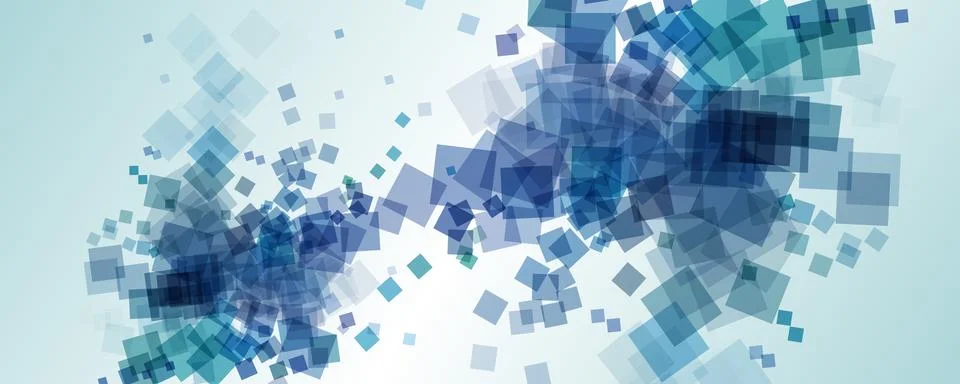 Abstract Colorful Pattern with Random Sized and Placed Blue Translucent Lit.. Stock Illustration