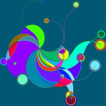 Abstract colorful pattern in retro style composed of gently curved lines Illustrazione stock