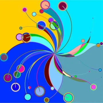 Abstract colorful pattern in retro style composed of gently curved lines Illustrazione stock