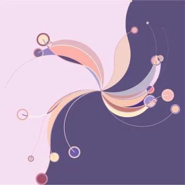 Abstract colorful pattern in retro style composed of gently curved lines Illustrazione stock
