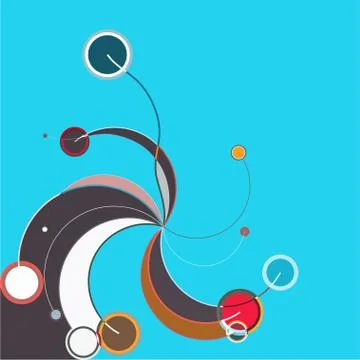 Abstract colorful pattern in retro style composed of gently curved lines Illustrazione stock