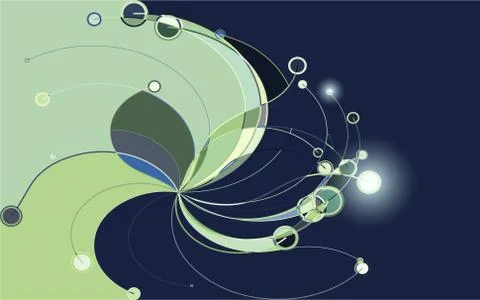 Abstract colorful pattern in retro style composed of gently curved lines Illustrazione stock