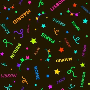 Abstract colorful pattern. Seamless print composed of red, blue, yellow, gree Stock Illustration