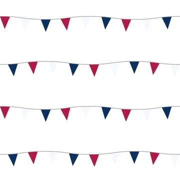 Abstract colorful pattern. Seamless print composed of red, blue, white flags  Stock Illustration