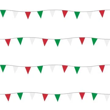 Abstract colorful pattern. Seamless print composed of red, green, white flags Stock Illustration