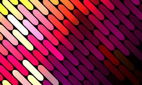 Abstract colorful pattern of straight diagonal line stripes on a black Stock Illustration