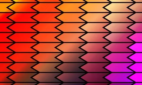 Abstract colorful pattern of triangle diagonal line stripes on a black Stock Illustration