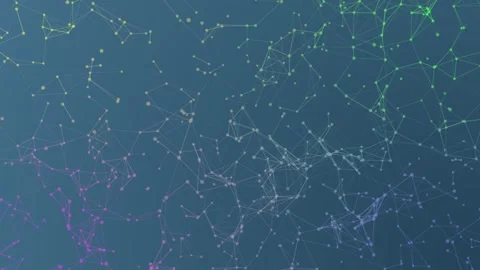Abstract Colorful Plexus Background with Connected Dots and Lines Stock Footage 339366630