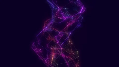 Abstract Colorful Plexus Network Loop Animation Against Dark Background Stock Footage 346427728