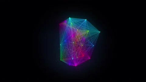 Abstract Colorful Plexus structure form 3D animation. Digital and scientific Stock Footage 149827263