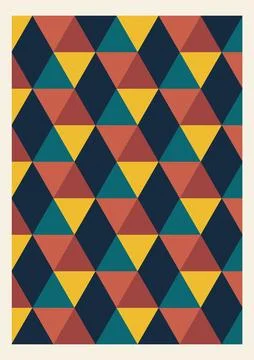 Abstract colorful poster with rectangle geometric shapes. Modern Memphis mini Stock Illustration