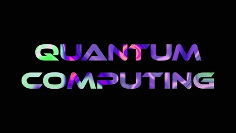 Abstract colorful quantum computation text animation. technology word on black. Stock Footage 235396974