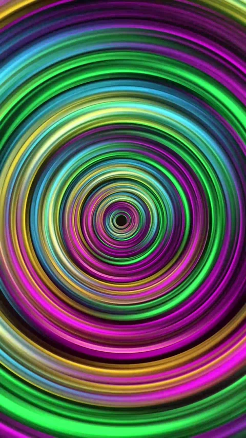 Abstract colorful radial circle ring rotation animation background. Stock Footage 293148359