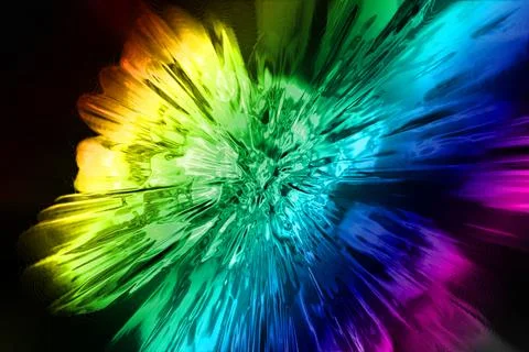 Abstract Colorful Rainbow Glassy Explosion Stock Illustration