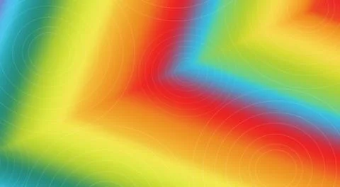 Abstract Colorful Rainbow Gradient Background with Thin Concentric Circles Stock Illustration