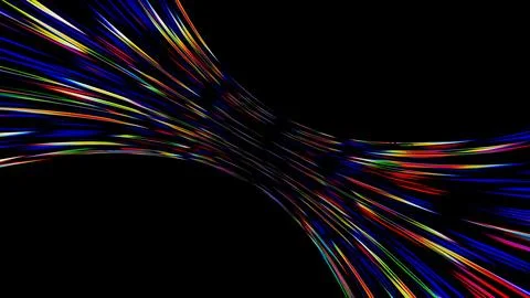 Abstract Colorful Rainbow Light Waves on Dark Futuristic Background Stock Illustration
