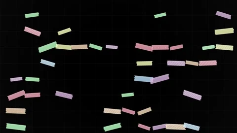 Abstract Colorful Rectangles Floating on Black Background with Grid - Motio.. Stock Footage 346661632