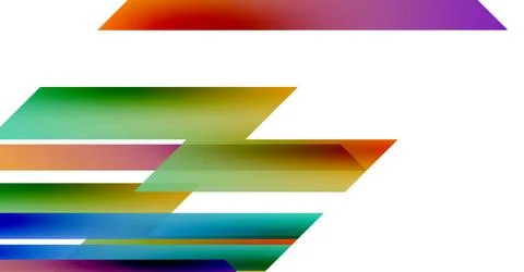 Abstract colorful rectangles overlap white background. Dynamic composition Illustrazione stock