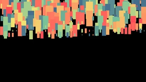 Abstract colorful rectangles pattern with random and wave motion. Animation Video stock 124641886