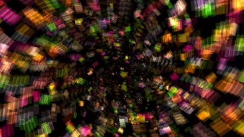 Abstract Colorful Rectangular Shapes in visual Against a Dark Background Vídeos de archivo 311882287