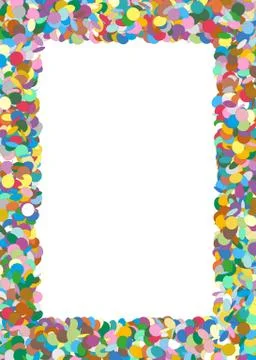 Abstract Colorful Rectangular Vector Confetti Frame with Free Space for Adver Stock Illustration