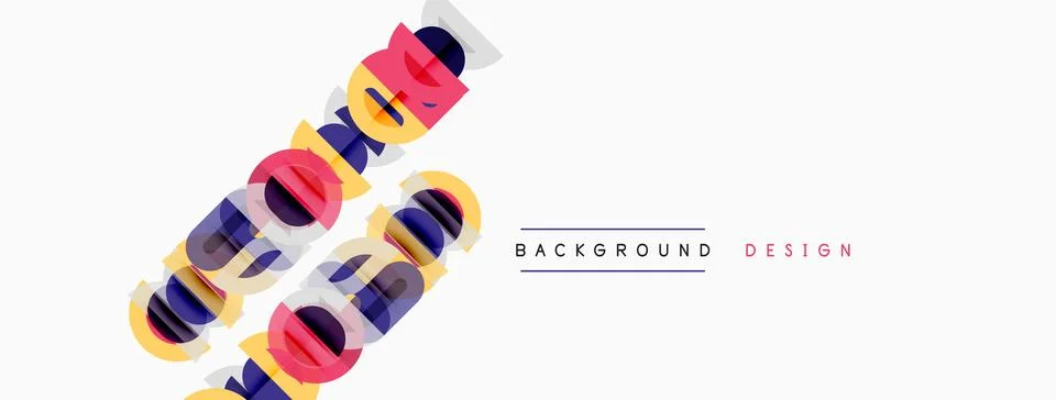 Abstract colorful ribbons form dynamic composition. White space provides clea Illustrazione stock
