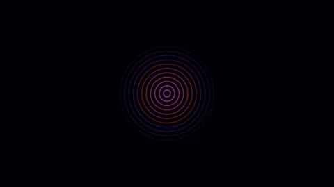 Abstract colorful ripple effect on black screen background loop Stock Footage 336836974