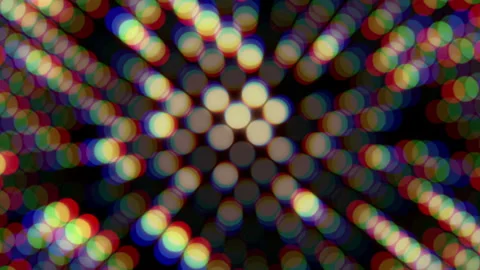 Abstract Colorful Round Bokeh Light Array with Radial Motion Blur Vídeo Stock 336635480