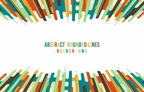 Abstract colorful rounded lines pattern artwork decorative style. Stock Illustration