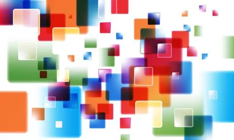 Abstract colorful rounded squares background with bokeh effect. shiny art. 스톡 일러스트