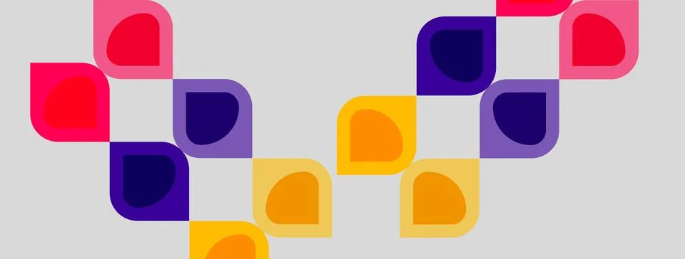 Abstract colorful rounded squares pattern. Bright hues create playful visual Stock Illustration
