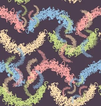 Abstract colorful scribble semicircles pattern Stock Illustration