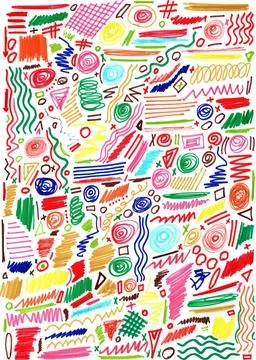 Abstract colorful scribbles background Stock Illustration
