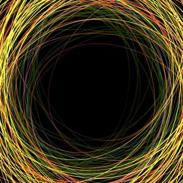 Abstract colorful scribbles on a black background with space for text Stock Illustration