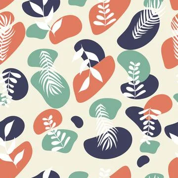 Abstract colorful seamless pattern of branches Stock Illustration
