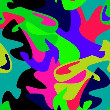 Abstract colorful seamless pattern with chaotic shapes Stock Illustration