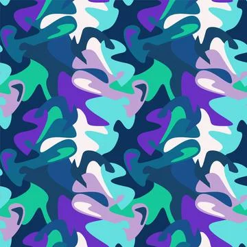 Abstract colorful seamless pattern with chaotic shapes Stock Illustration