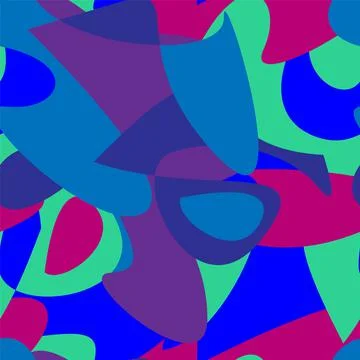 Abstract colorful seamless pattern with chaotic shapes Stock Illustration