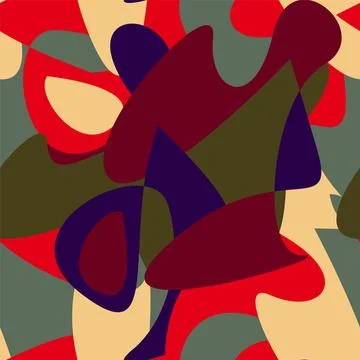 Abstract colorful seamless pattern with chaotic shapes Stock Illustration