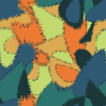 Abstract colorful seamless pattern with chaotic shapes Stock Illustration