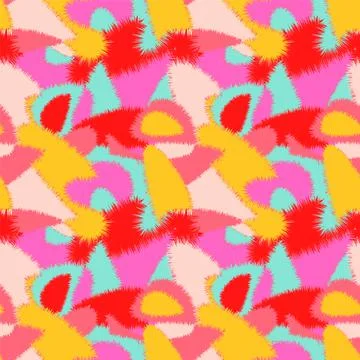 Abstract colorful seamless pattern with chaotic shapes Stock Illustration