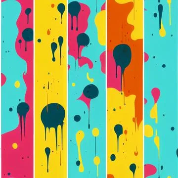 Abstract colorful seamless pattern. Graphic paint drops summer background. .. Stock Illustration