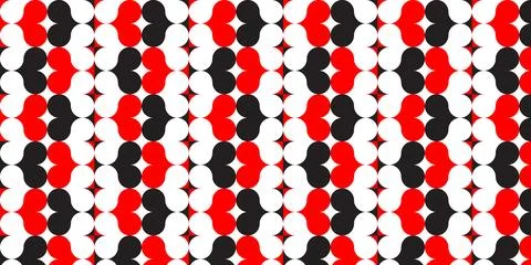 Abstract colorful seamless pattern with red and black hearts for textile, creati Stock Illustration
