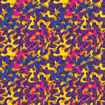 Abstract colorful seamless pattern with wave shapes and lines for textile, textu Stock Illustration