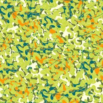 Abstract colorful seamless pattern with wave shapes and lines for textile, textu Stock Illustration