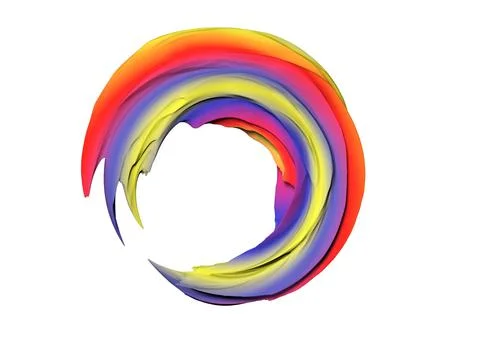 Abstract colorful shape 3d render design paint element Stock Illustration