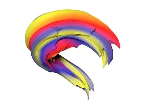 Abstract colorful shape 3d render design paint element Stock Illustration