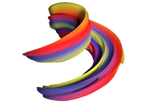 Abstract colorful shape 3d render design paint element Stock Illustration
