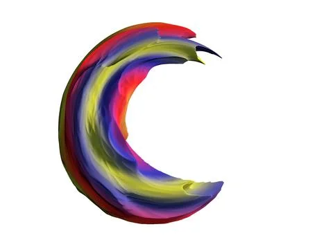 Abstract colorful shape 3d render design paint element Illustrazione stock