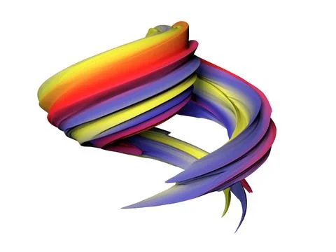 Abstract colorful shape 3d render design paint element Illustrazione stock